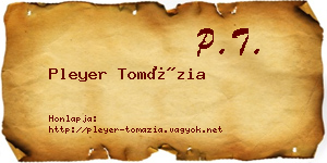 Pleyer Tomázia névjegykártya